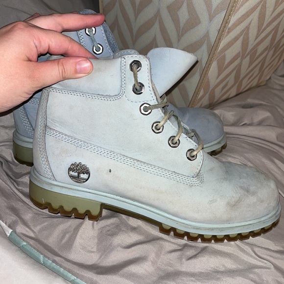 MENS 6.5 BLUE TIMBERLAND BOOTS OBO - Picture 3 of 4